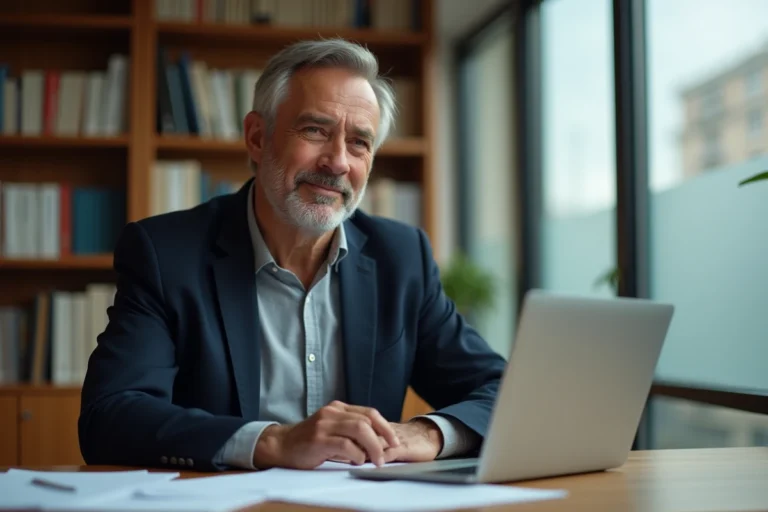 Portrait professionnel de Bertrand Barré dans un bureau contemporain, regard confiant vers l'objectif