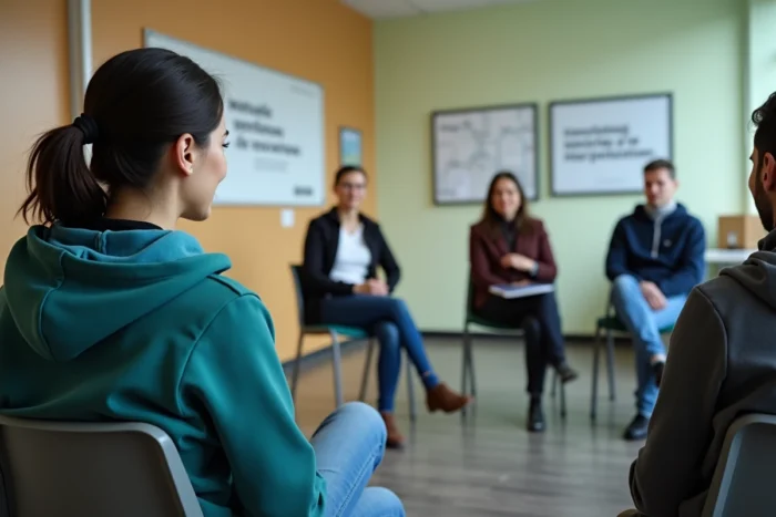 Groupe de soutien aux personnes en situation d'addiction dans un centre de santé communautaire en Bretagne